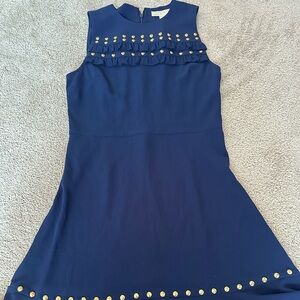 Navy Dress with Gold Accents Michael kors
